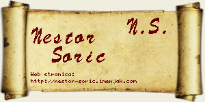 Nestor Šorić vizit kartica